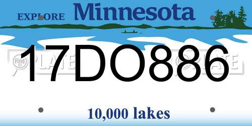 17DO886 Minnesota License Plate