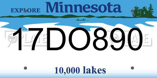 17DO890 Minnesota License Plate