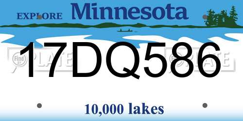17DQ586 Minnesota License Plate