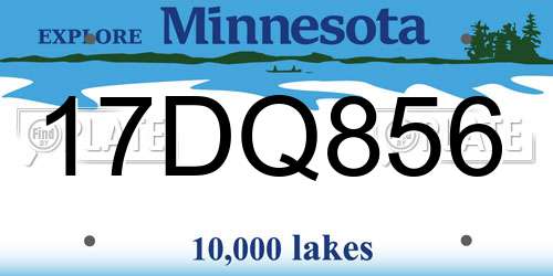 17DQ856 Minnesota License Plate
