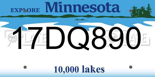 17DQ890 Minnesota License Plate