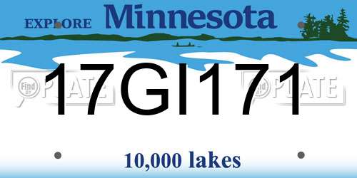 17GI171 Minnesota License Plate