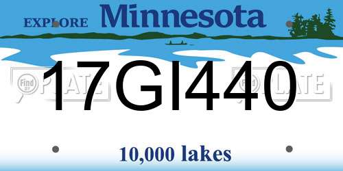 17GI440 Minnesota License Plate