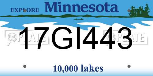 17GI443 Minnesota License Plate