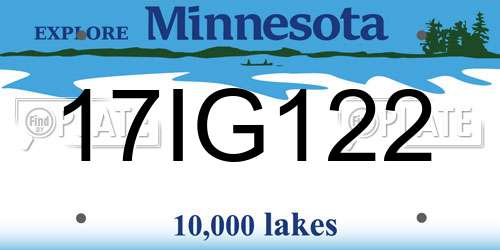 17IG122 Minnesota License Plate