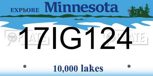 17IG124 Minnesota License Plate