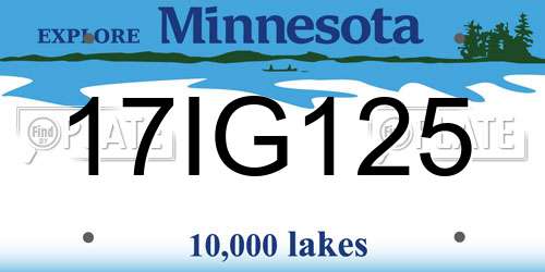 17IG125 Minnesota License Plate