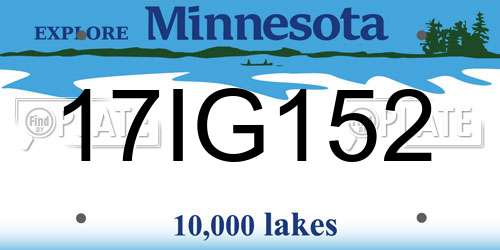 17IG152 Minnesota License Plate