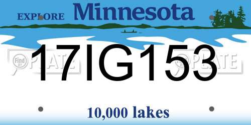 17IG153 Minnesota License Plate
