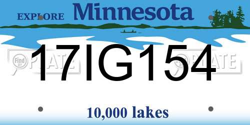17IG154 Minnesota License Plate