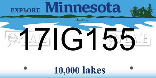 17IG155 Minnesota License Plate