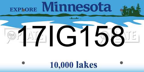 17IG158 Minnesota License Plate