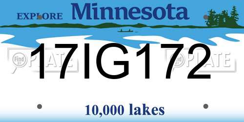 17IG172 Minnesota License Plate