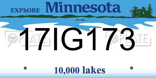 17IG173 Minnesota License Plate
