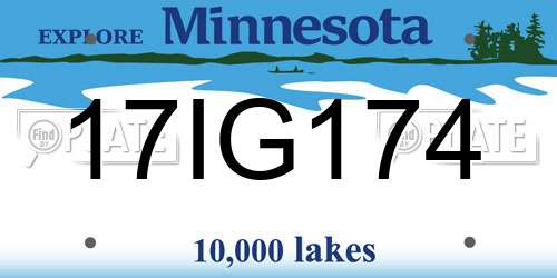 17IG174 Minnesota License Plate