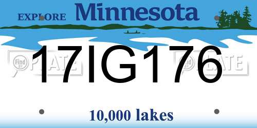 17IG176 Minnesota License Plate