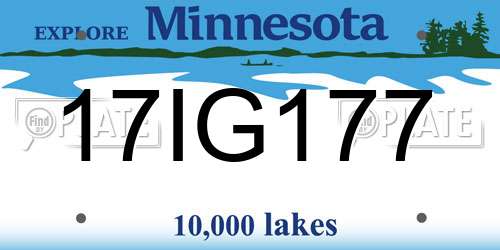 17IG177 Minnesota License Plate