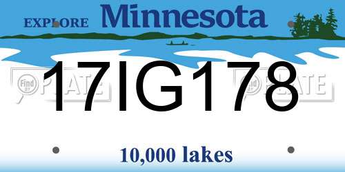 17IG178 Minnesota License Plate