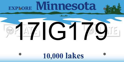 17IG179 Minnesota License Plate