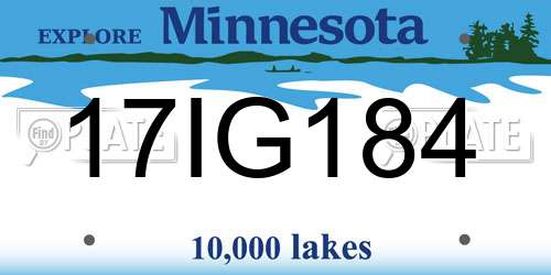 17IG184 Minnesota License Plate