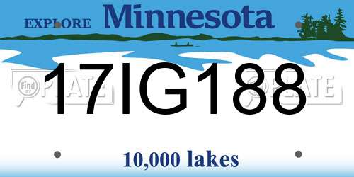 17IG188 Minnesota License Plate