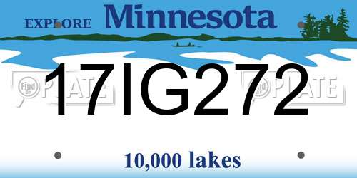 17IG272 Minnesota License Plate