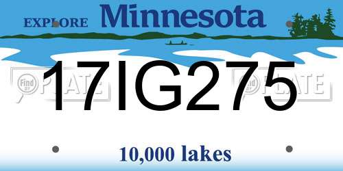 17IG275 Minnesota License Plate