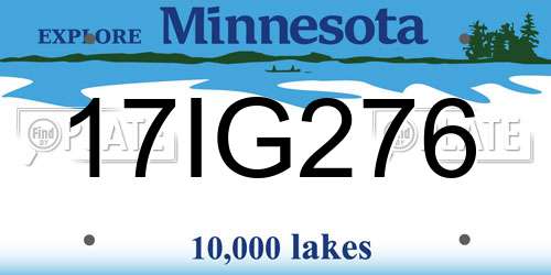 17IG276 Minnesota License Plate