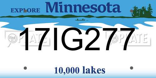 17IG277 Minnesota License Plate
