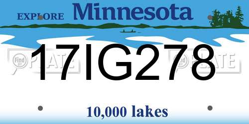 17IG278 Minnesota License Plate