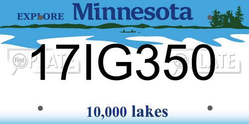 17IG350 Minnesota License Plate