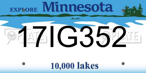 17IG352 Minnesota License Plate