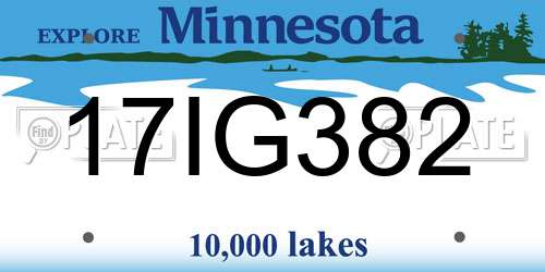 17IG382 Minnesota License Plate