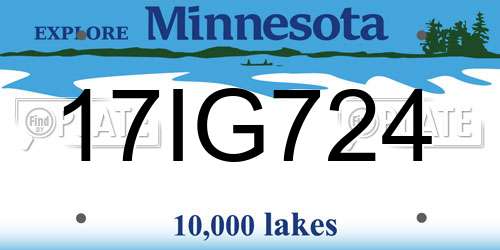 17IG724 Minnesota License Plate