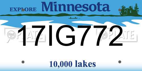 17IG772 Minnesota License Plate