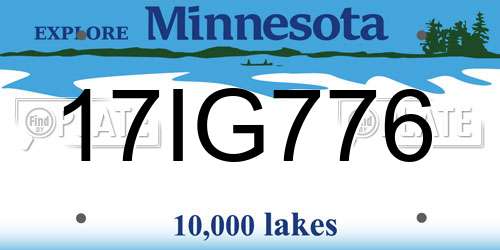 17IG776 Minnesota License Plate