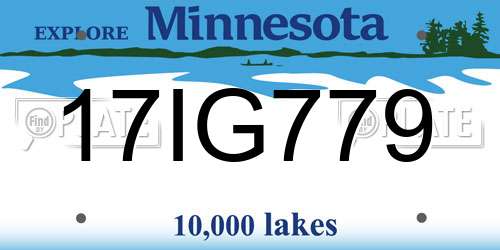 17IG779 Minnesota License Plate