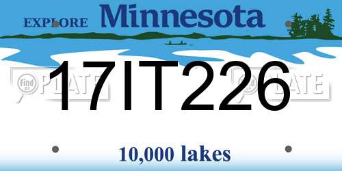 17IT226 Minnesota License Plate