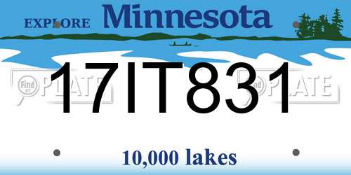 17IT831 Minnesota License Plate