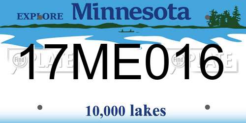 17ME016 Minnesota License Plate