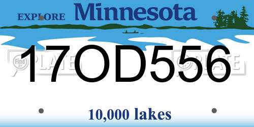 17OD556 Minnesota License Plate