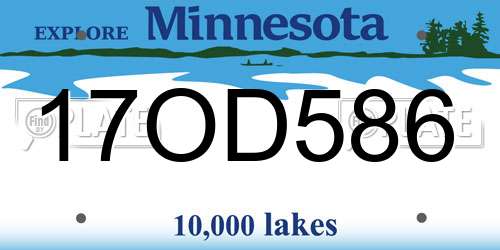 17OD586 Minnesota License Plate