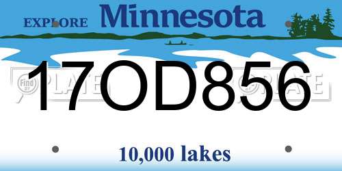 17OD856 Minnesota License Plate