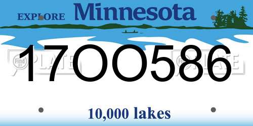 17OO586 Minnesota License Plate