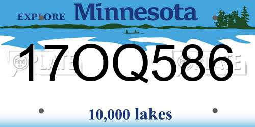 17OQ586 Minnesota License Plate