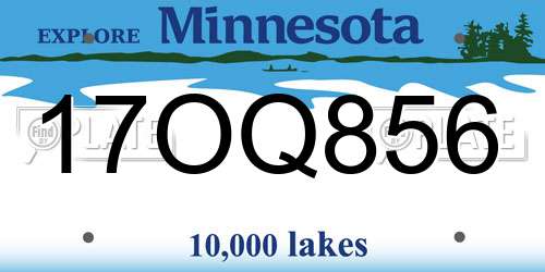 17OQ856 Minnesota License Plate