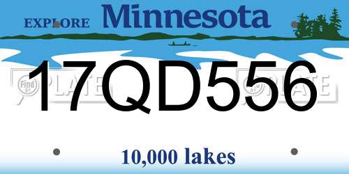 17QD556 Minnesota License Plate
