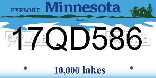 17QD586 Minnesota License Plate