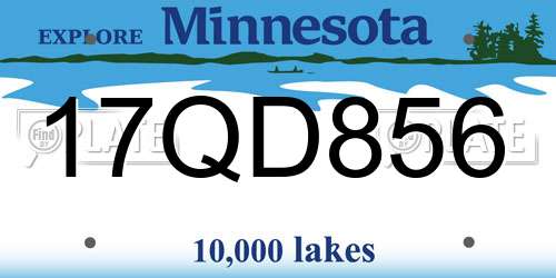 17QD856 Minnesota License Plate