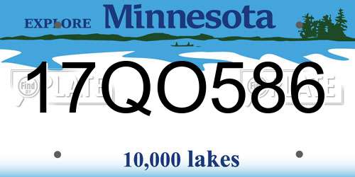 17QO586 Minnesota License Plate